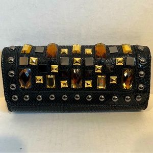 HYPE Jeweled & Studded Leather Clutch ✨